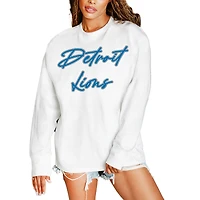 Women's Gameday Couture  White Detroit Lions Classic Comeback Oversized Long Sleeve T-Shirt