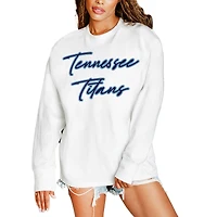 Women's Gameday Couture  White Tennessee Titans Classic Comeback Oversized Long Sleeve T-Shirt