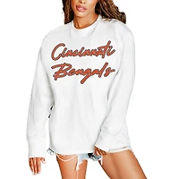 Women's Gameday Couture  White Cincinnati Bengals Classic Comeback Oversized Long Sleeve T-Shirt