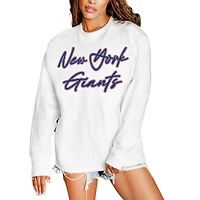 Women's Gameday Couture  White New York Giants Classic Comeback Oversized Long Sleeve T-Shirt