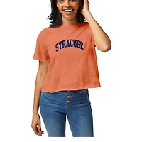 Women's League Collegiate Wear  Orange Syracuse Clothesline Cotton Cropped T-Shirt