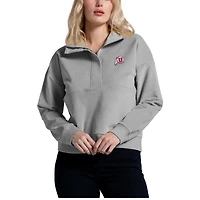 Women's League Collegiate Wear Gray Utah Utes Stretch Cord Half-Zip Sweatshirt