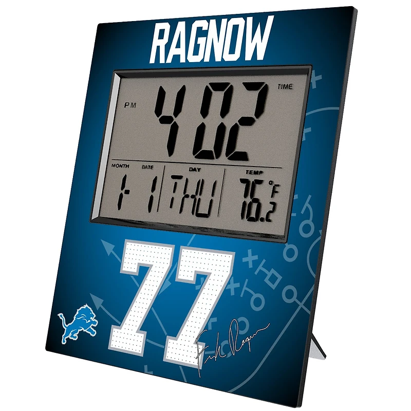 Keyscaper Frank Ragnow Detroit Lions Digital Desk & Wall Clock