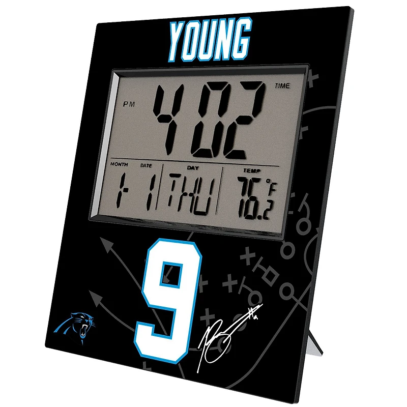 Keyscaper Bryce Young Carolina Panthers Digital Desk & Wall Clock