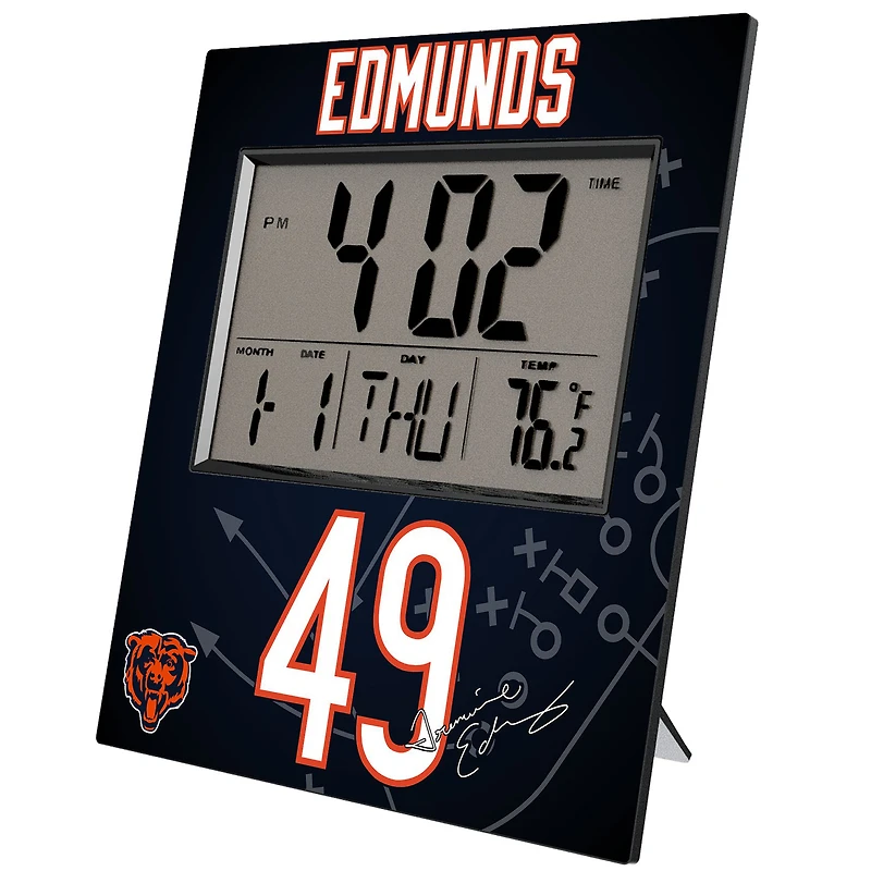 Keyscaper Tremaine Edmunds Chicago Bears Digital Desk & Wall Clock