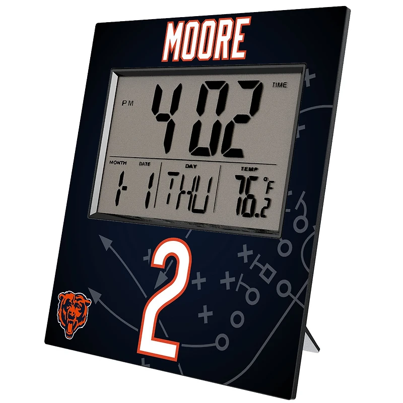 Keyscaper D.J. Moore Chicago Bears Digital Desk & Wall Clock