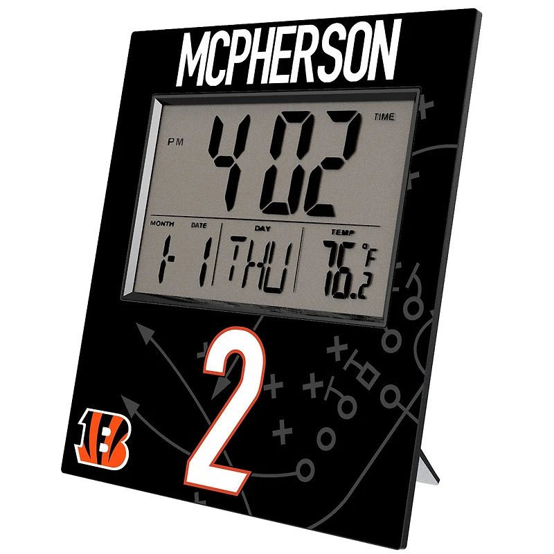 Keyscaper Evan McPherson Cincinnati Bengals Digital Desk & Wall Clock