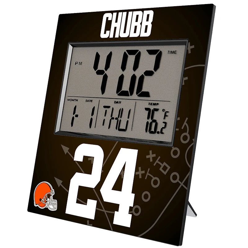 Keyscaper Nick Chubb Cleveland Browns Digital Desk & Wall Clock