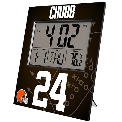 Keyscaper Nick Chubb Cleveland Browns Digital Desk & Wall Clock