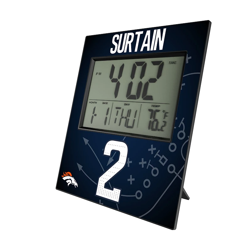 Keyscaper Pat Surtain II Denver Broncos Digital Desk & Wall Clock