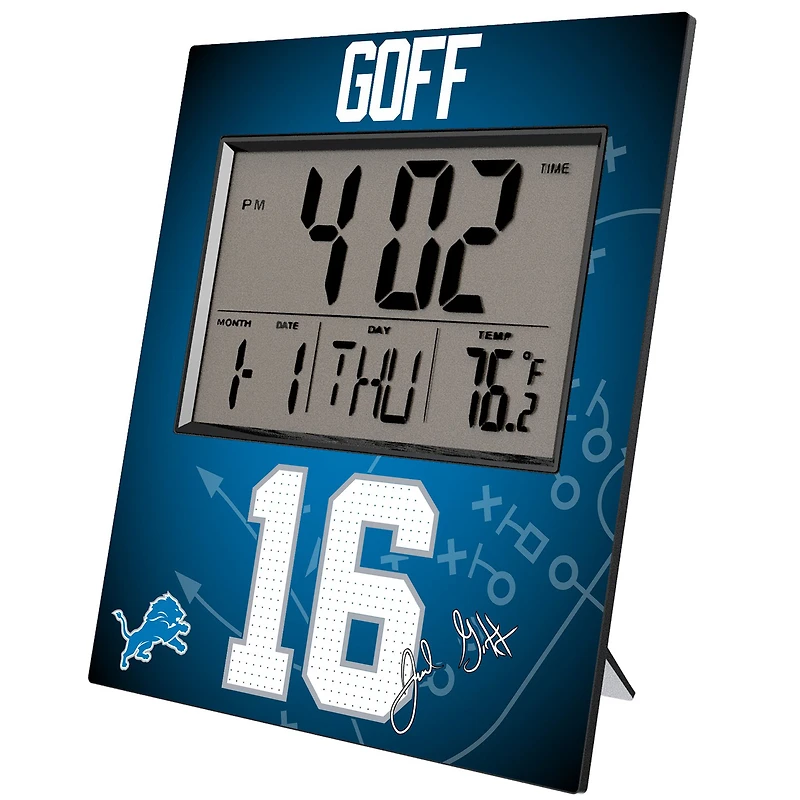 Keyscaper Jared Goff Detroit Lions Digital Desk & Wall Clock