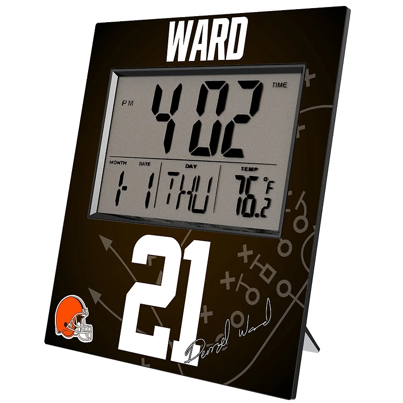 Keyscaper Denzel Ward Cleveland Browns Digital Desk & Wall Clock