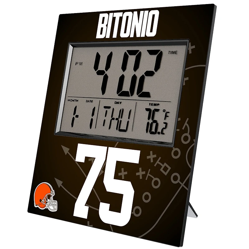 Keyscaper Joel Bitonio Cleveland Browns Digital Desk & Wall Clock