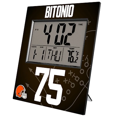Keyscaper Joel Bitonio Cleveland Browns Digital Desk & Wall Clock