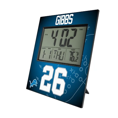 Keyscaper Jahmyr Gibbs Detroit Lions Digital Desk & Wall Clock