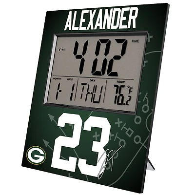 Keyscaper Jaire Alexander Green Bay Packers Digital Desk & Wall Clock