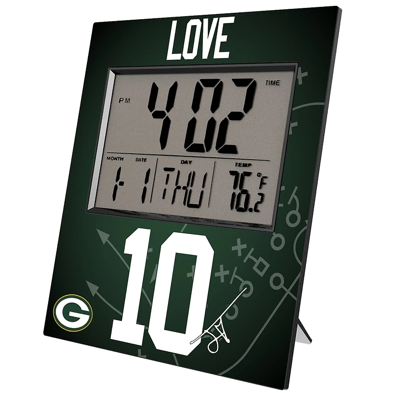 Keyscaper Jordan Love Green Bay Packers Digital Desk & Wall Clock