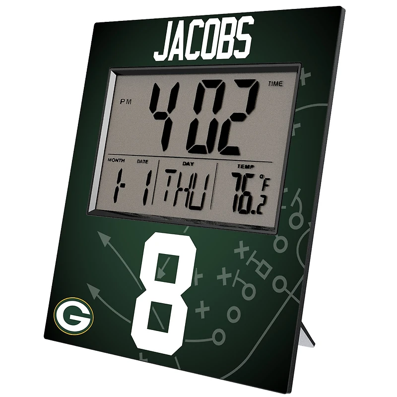 Keyscaper Josh Jacobs Green Bay Packers Digital Desk & Wall Clock