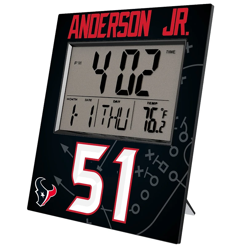 Keyscaper Will Anderson Jr. Houston Texans Digital Desk & Wall Clock