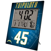 Keyscaper Tuli Tuipulotu Los Angeles Chargers Digital Desk & Wall Clock