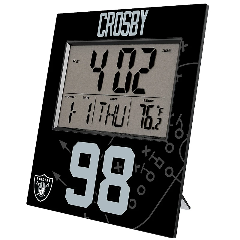 Keyscaper Maxx Crosby Las Vegas Raiders Digital Desk & Wall Clock