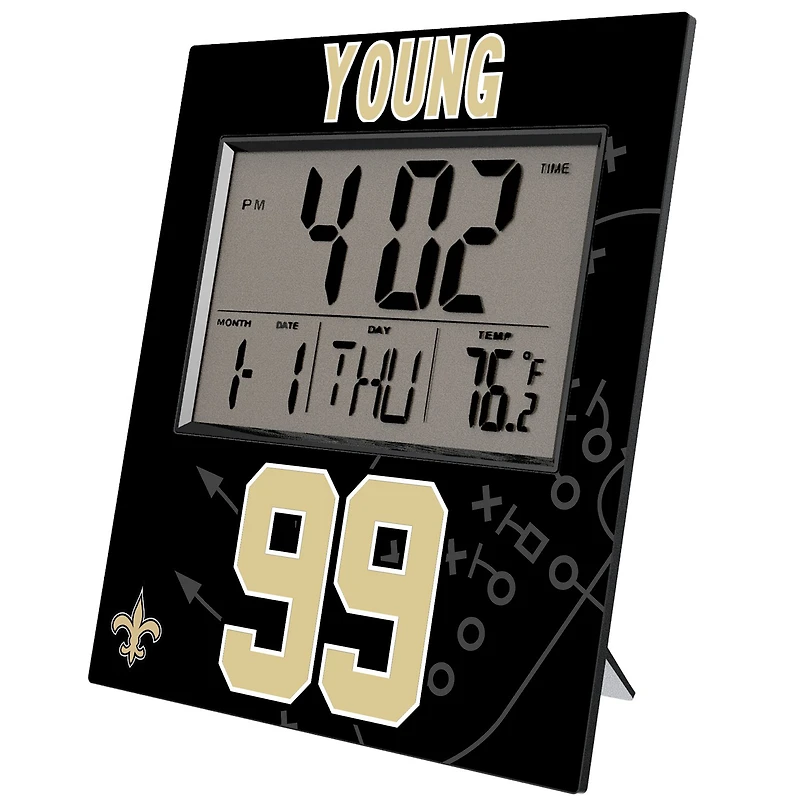 Keyscaper Chase Young New Orleans Saints Digital Desk & Wall Clock