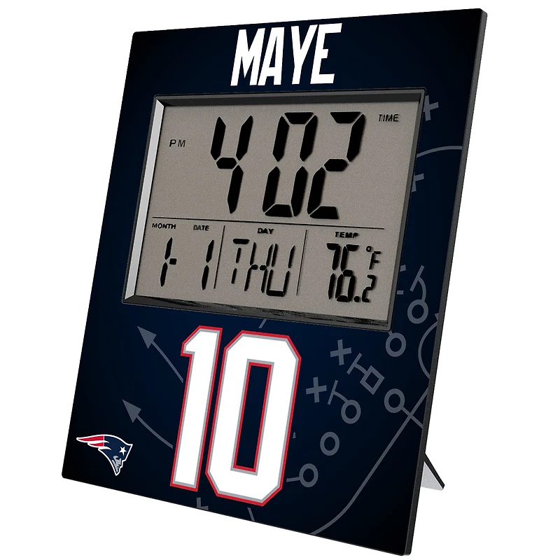 Keyscaper Drake Maye New England Patriots Digital Desk & Wall Clock