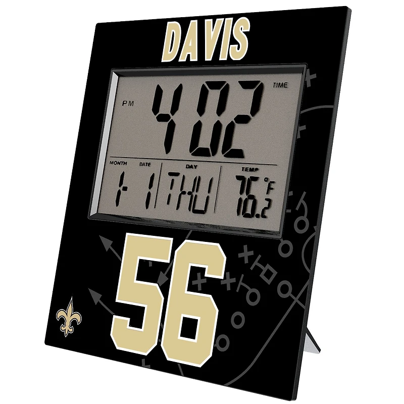 Keyscaper Demario Davis New Orleans Saints Digital Desk & Wall Clock