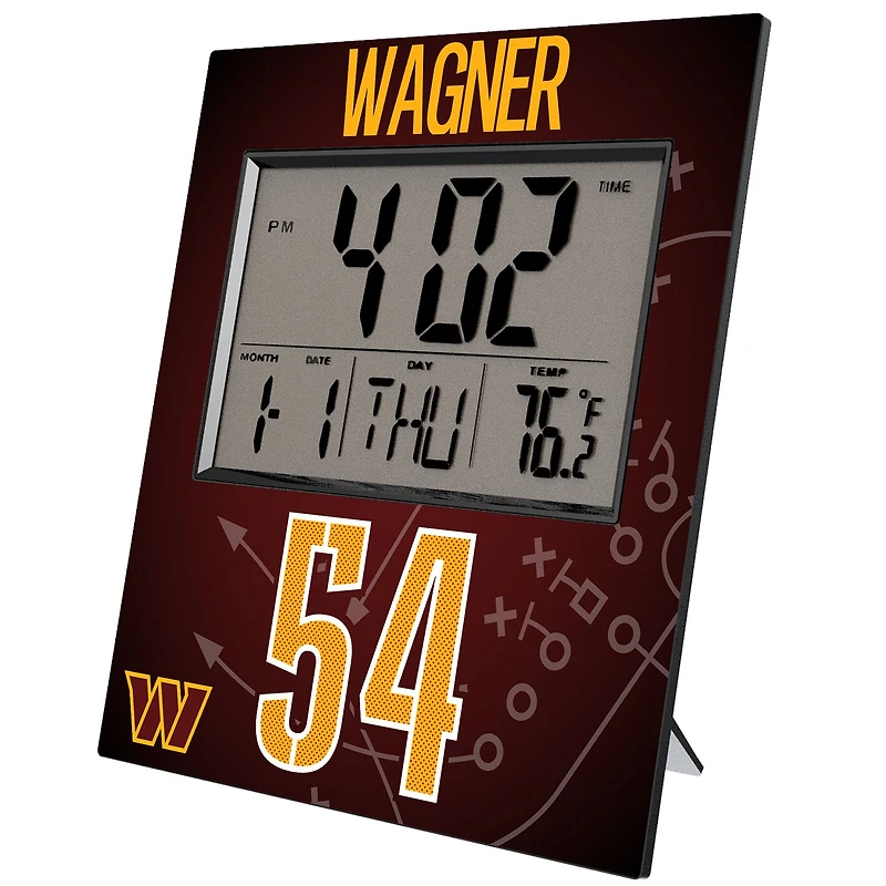 Keyscaper Bobby Wagner Washington Commanders Digital Desk & Wall Clock