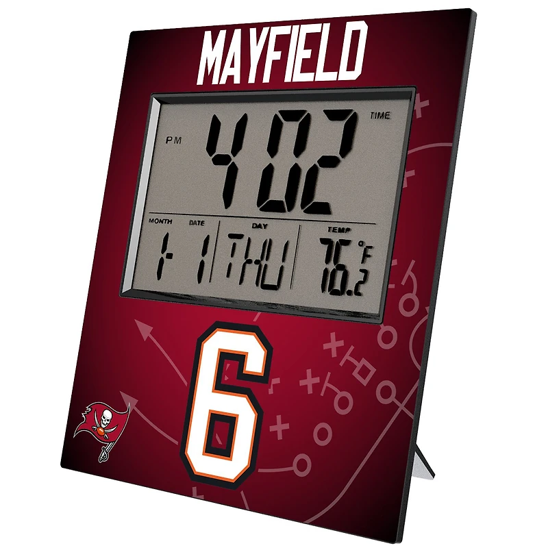 Keyscaper Baker Mayfield Tampa Bay Buccaneers Digital Desk & Wall Clock