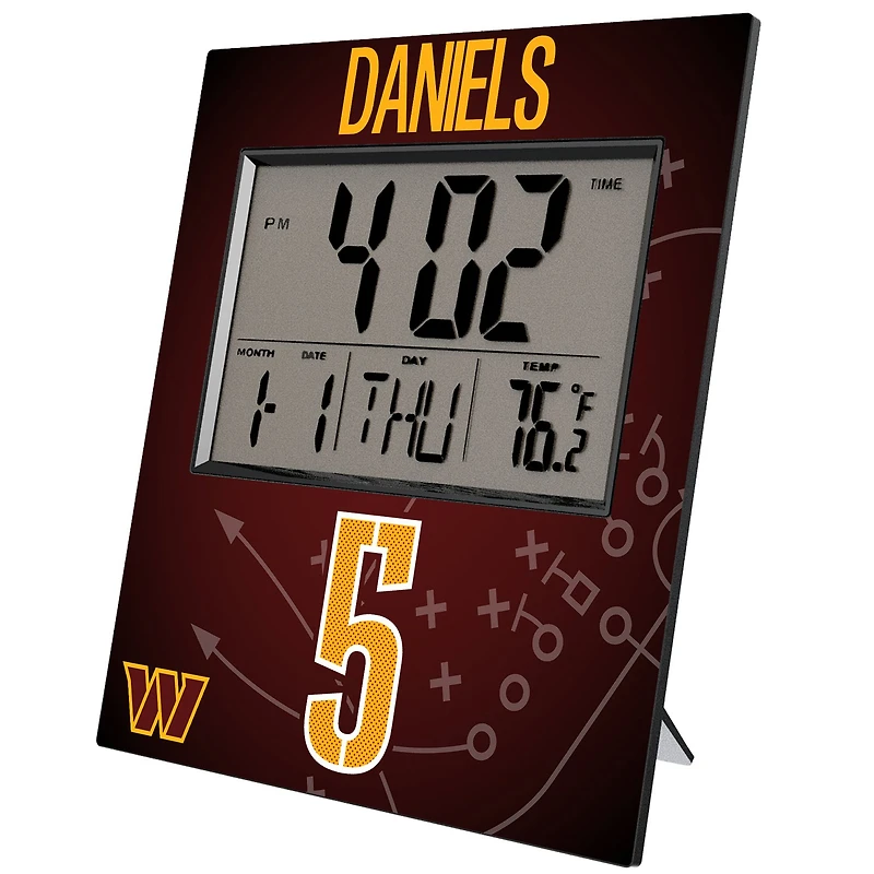 Keyscaper Jayden Daniels Washington Commanders Digital Desk & Wall Clock