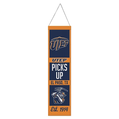WinCraft UTEP Miners 8" x 32" Wool Evolution Banner