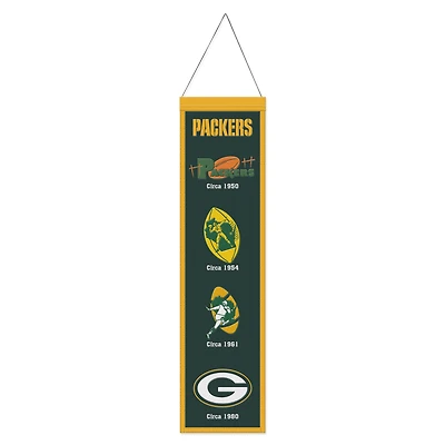 WinCraft Green Bay Packers 8" x 32" Wool Evolution Banner