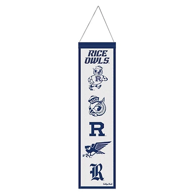 WinCraft Rice Owls 8" x 32" Wool Evolution Banner