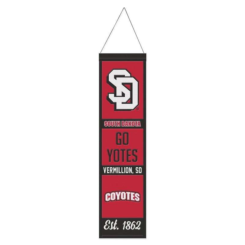 WinCraft South Dakota Coyotes 8" x 32" Wool Evolution Banner