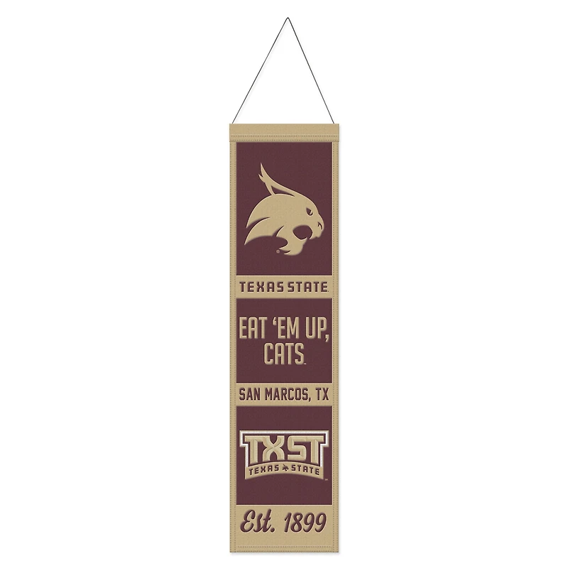 WinCraft Texas State Bobcats 8" x 32" Wool Evolution Banner