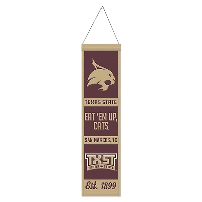WinCraft Texas State Bobcats 8" x 32" Wool Evolution Banner