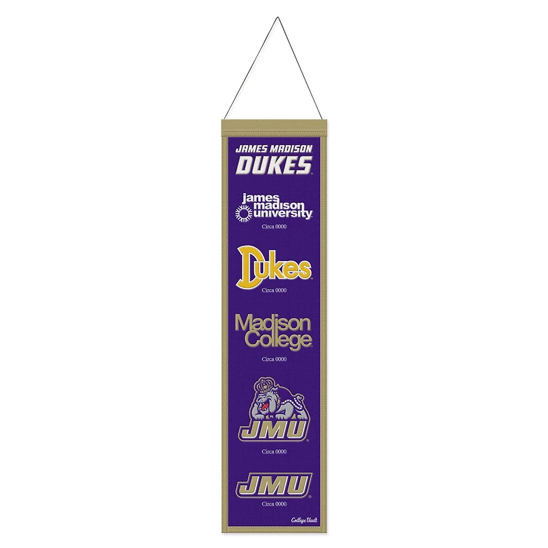 WinCraft James Madison Dukes 8" x 32" Wool Evolution Banner