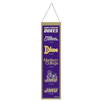 WinCraft James Madison Dukes 8" x 32" Wool Evolution Banner