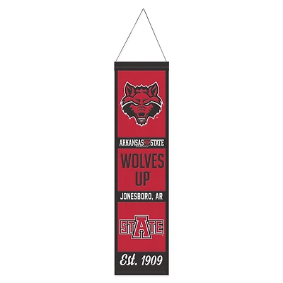 WinCraft Arkansas State Red Wolves 8" x 32" Wool Evolution Banner