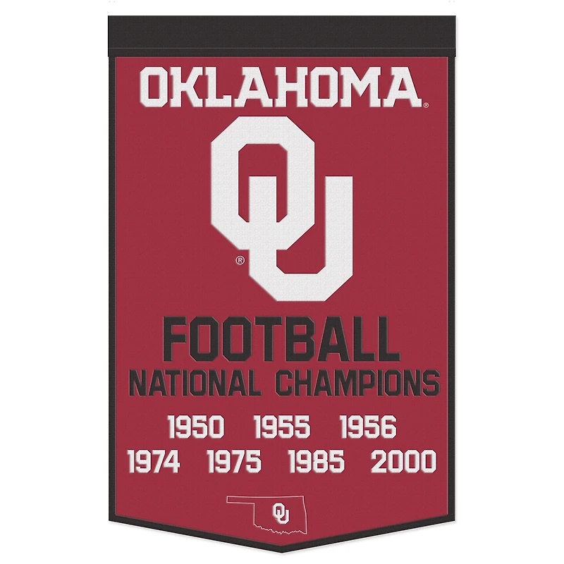 WinCraft Oklahoma Sooners 24" x 38" Wool Championship Banner
