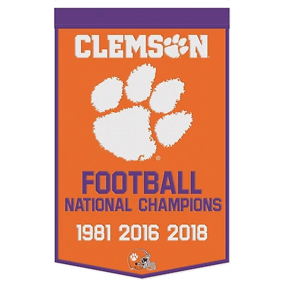 WinCraft Clemson Tigers 24" x 38" Wool Championship Banner
