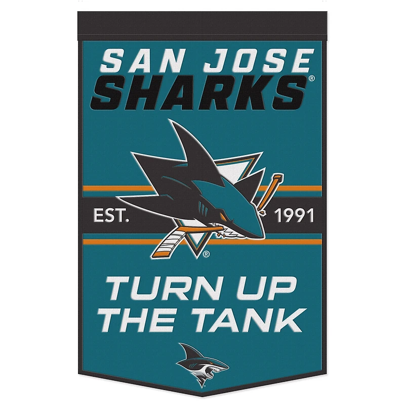 WinCraft San Jose Sharks 24" x 38" Primary Logo Banner
