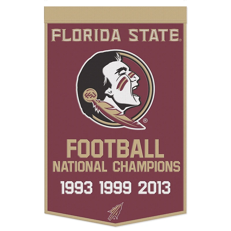 WinCraft Florida State Seminoles 24" x 38" Wool Championship Banner