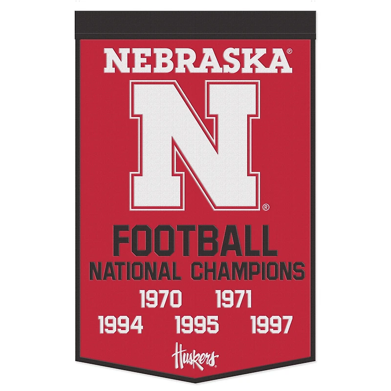 WinCraft Nebraska Huskers 24" x 38" Wool Championship Banner