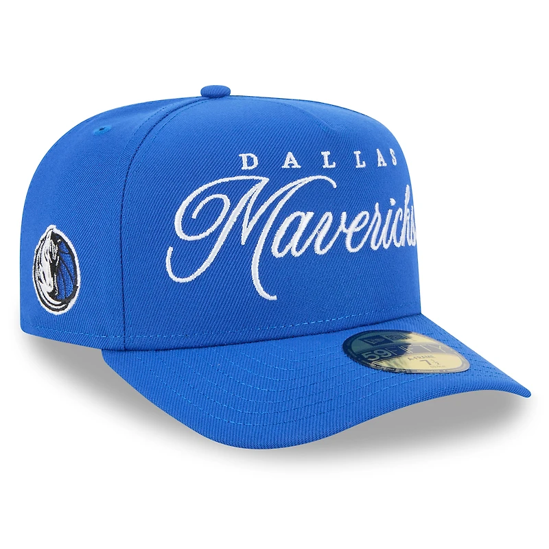 Men's New Era Blue Dallas Mavericks 2025 NBA Draft A-Frame 59FIFTY Fitted Hat