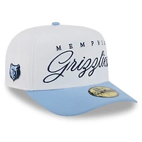 Men's New Era White/Light Blue Memphis Grizzlies 2025 NBA Draft A-Frame 59FIFTY Fitted Hat
