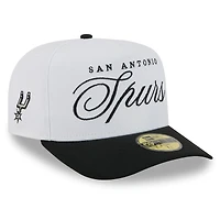 Men's New Era White/Black San Antonio Spurs 2025 NBA Draft A-Frame 59FIFTY Fitted Hat