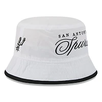 Men's New Era White/Black San Antonio Spurs 2025 NBA Draft Nylon Bucket Hat