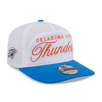 Men's New Era White/Blue Oklahoma City Thunder 2025 NBA Draft On-Stage Nylon 19TWENTY Adjustable Hat